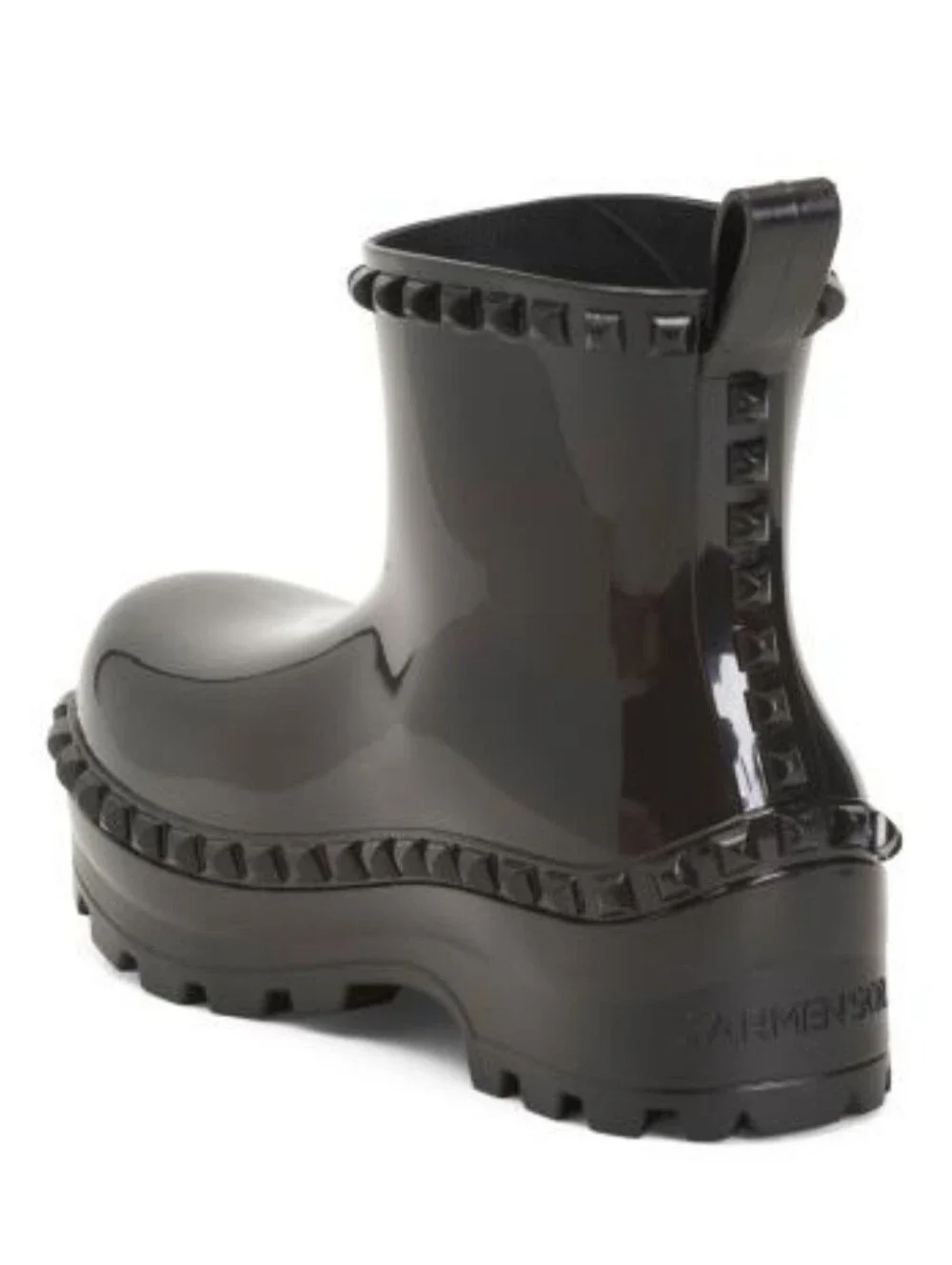 Carmen Sol Graziano Glossy Black Rain Ankle Boot